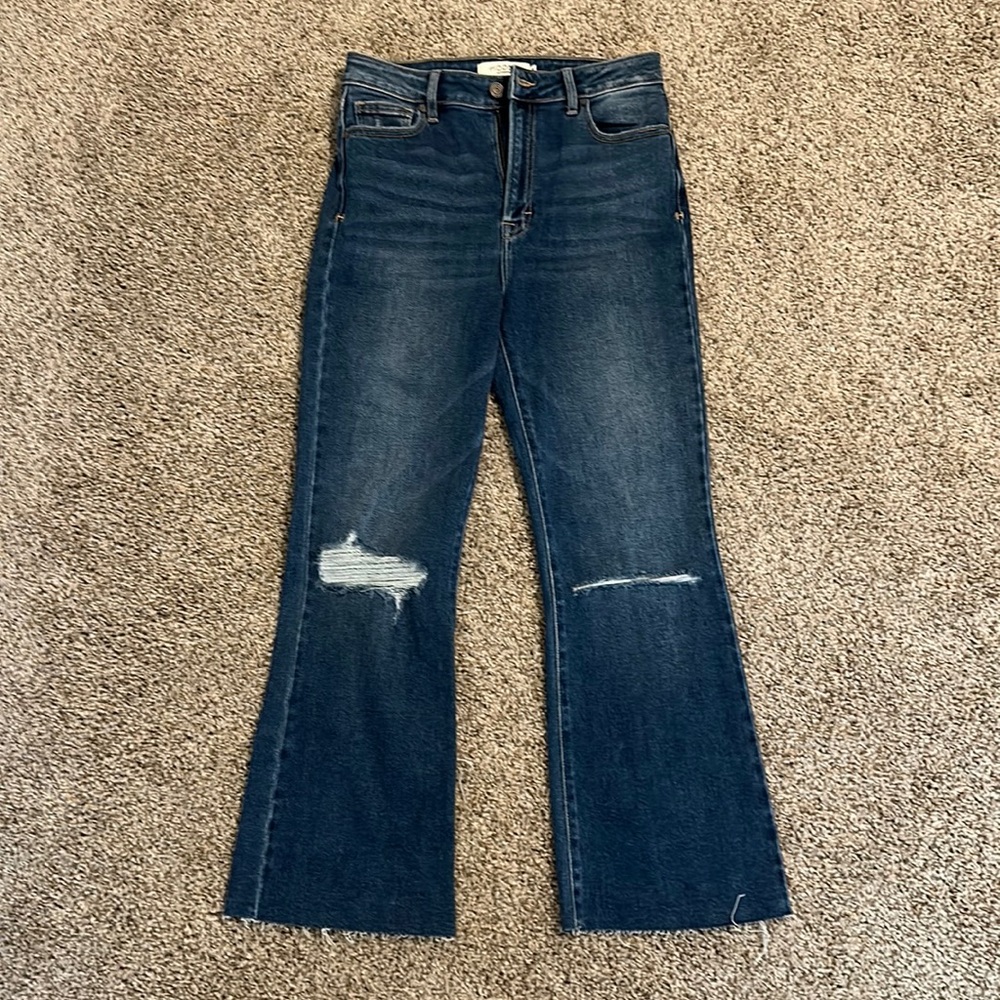 Jeans, high rise and flare